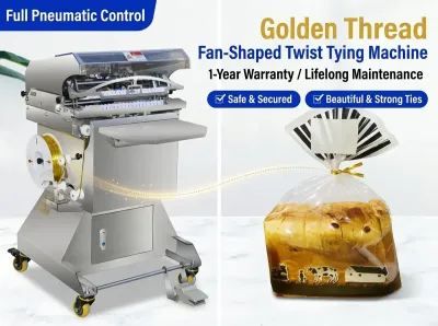 Macchina lega sacchetti per pane e snack a ventaglio pneumatica JW-300 Thumb