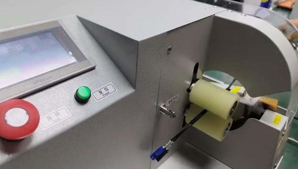 Macchina Avvolgitrice Intelligente per Nastro Adesivo a Doppio Filo - Avvolgimento Sincronizzato per Due Cavi