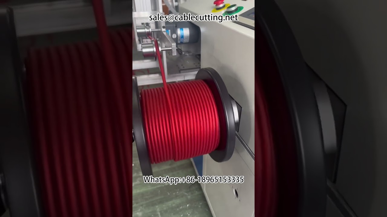 Macchina automatica per conteggio metri, allineamento, taglio e avvolgimento #macchinaavvolgimentofilo #lavorazionefilo