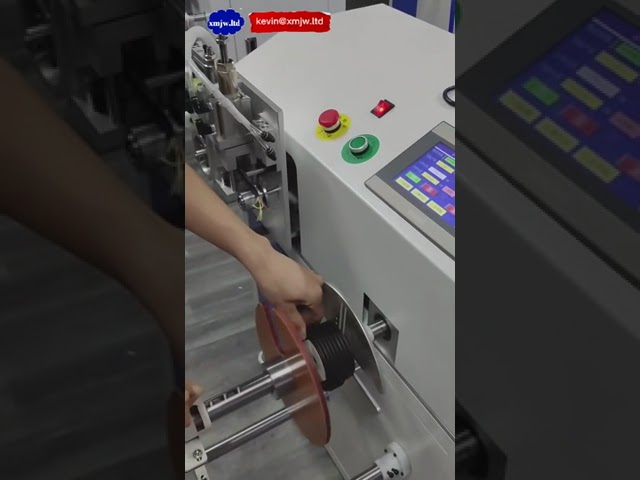Macchina verticale per contare, tagliare, avvolgere e legare cavi a guaina piatta - Bobinatrice automatica