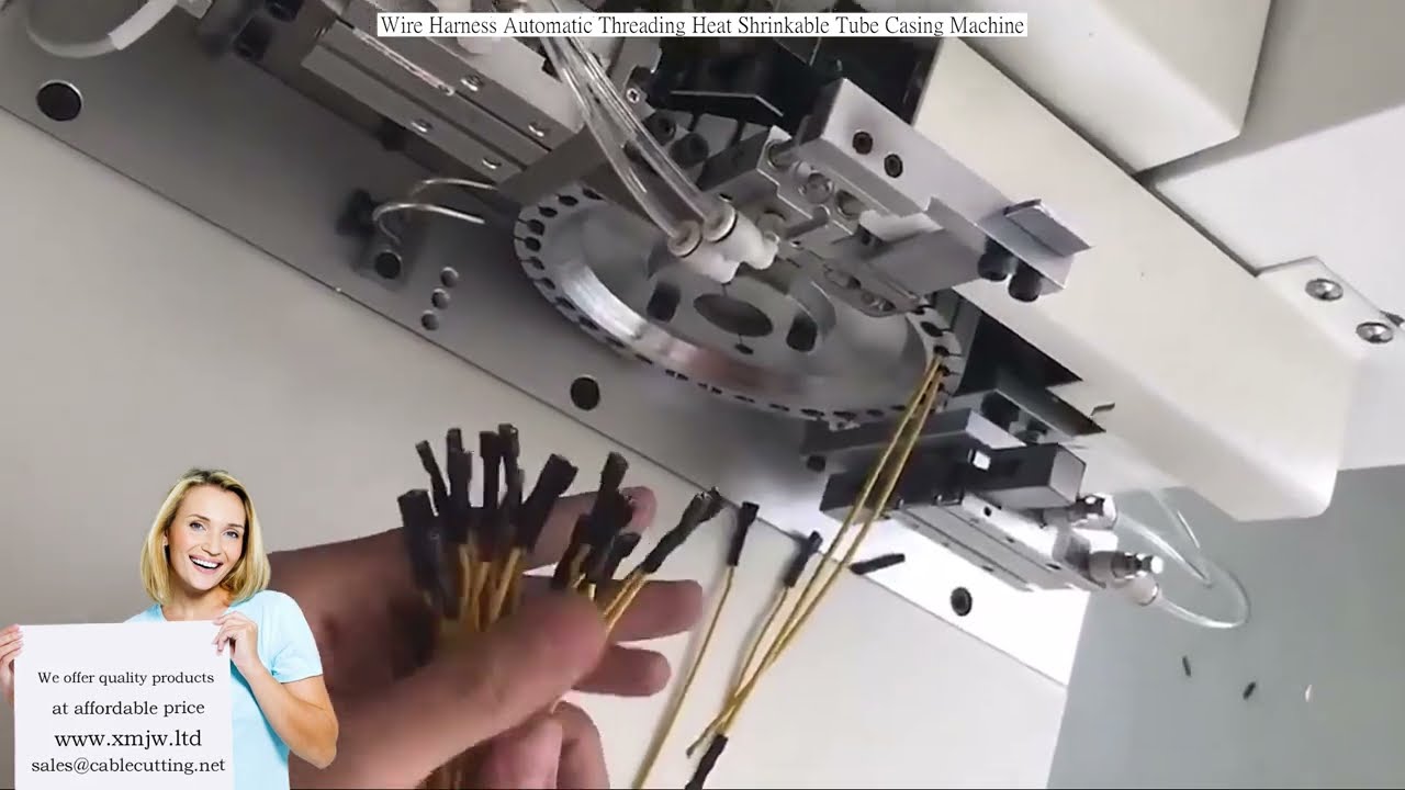 Macchina automatica per infilatura e applicazione guaina termoretraibile su cablaggi
