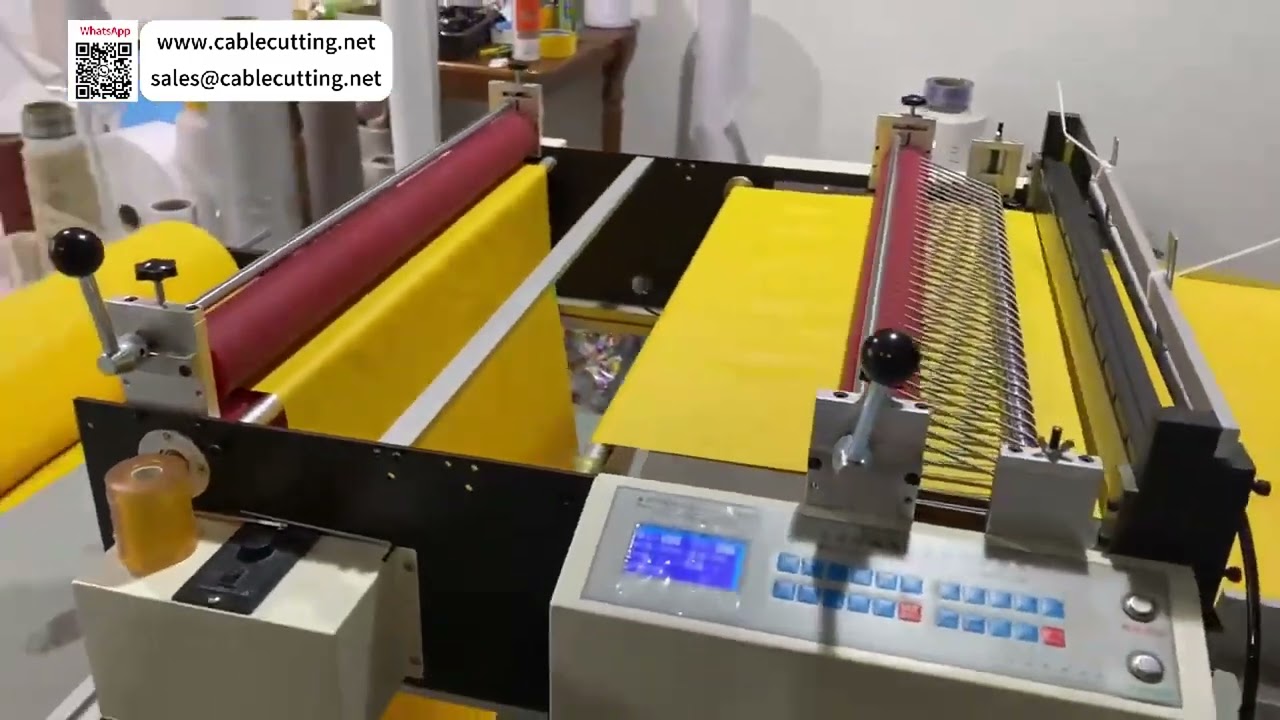 Attrezzatura per tessuto non tessuto, taglierina automatica di fogli, fornitura di fabbrica, sistema di lavorazione a rotoli, operazioni