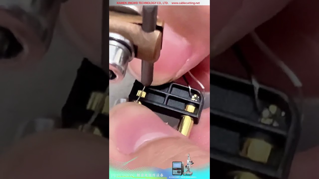 Macchina per saldatura a resistenza di precisione per connettori elettrici con terminale a spina tonda PIN e cavo