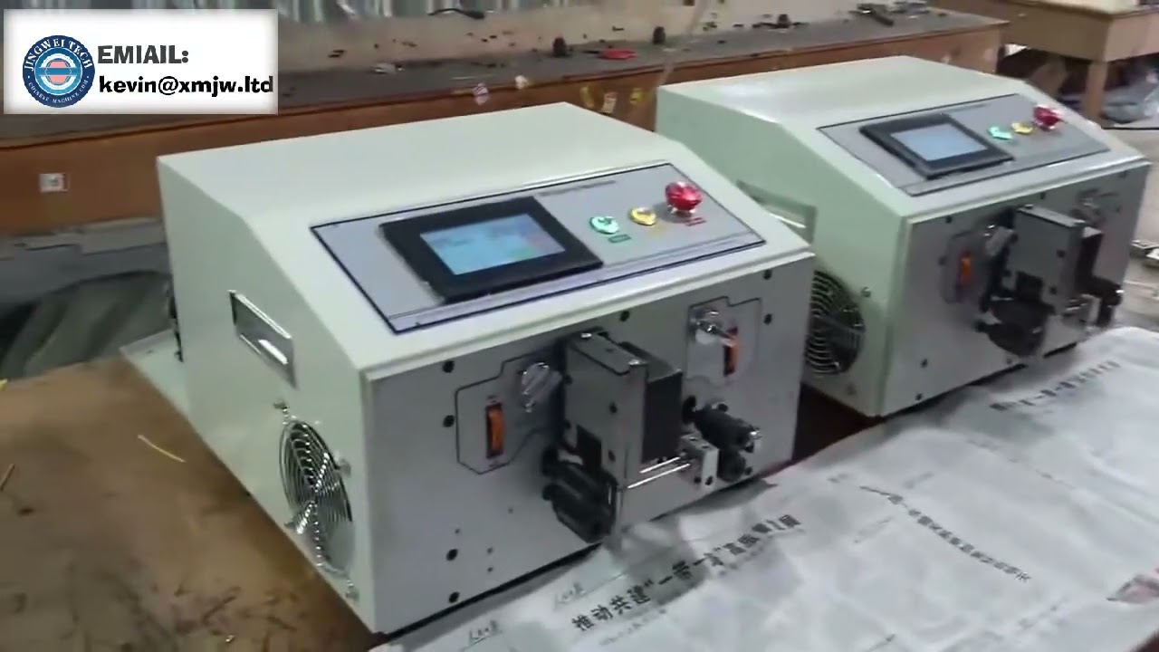 Macchina computerizzata per taglio e spelatura fili singoli (0,1-4,5mm²) e doppi (0,1-2,5mm²) con coperchio di sicurezza automatico